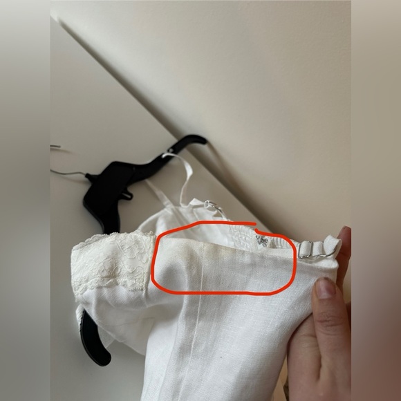 Reformation Arya Linen Mini Dress Bustier Lace White 6 Coquette Cottagecore - Picture 8 of 10